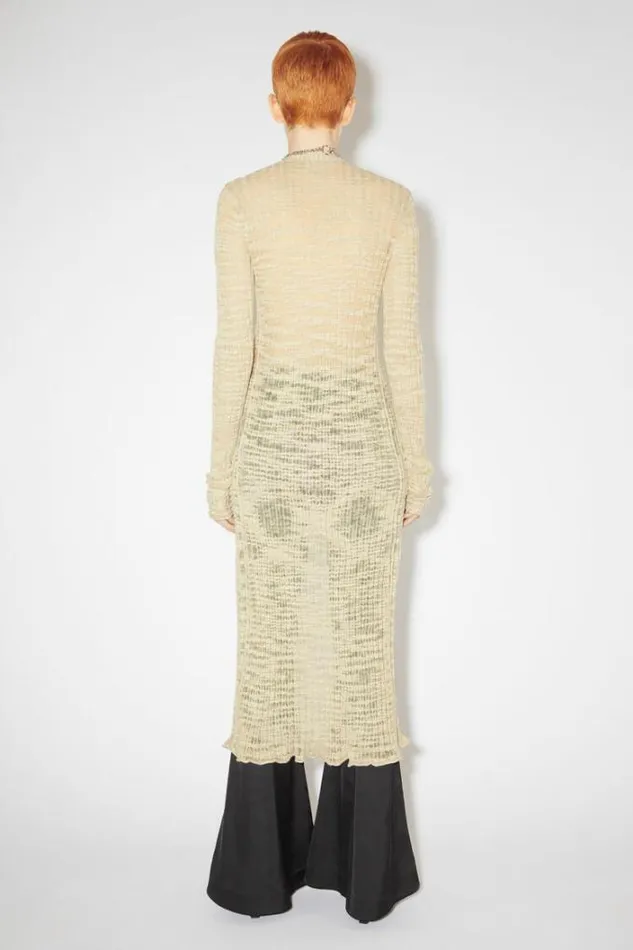 Acne Studios Knitwear Woman Wide Rib Long Cardigan Cold Beige