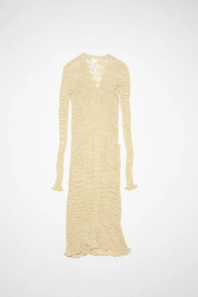 Acne Studios Knitwear Woman Wide Rib Long Cardigan Cold Beige