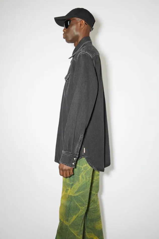 Acne Studios Shirts Man Denim Buttonup Shirt Black