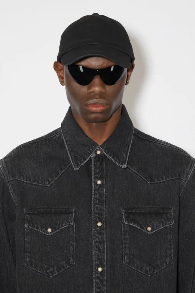 Acne Studios Shirts Man Denim Buttonup Shirt Black