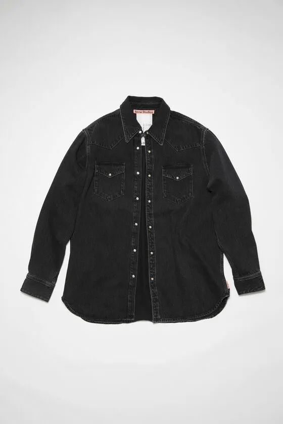 Acne Studios Shirts Man Denim Buttonup Shirt Black