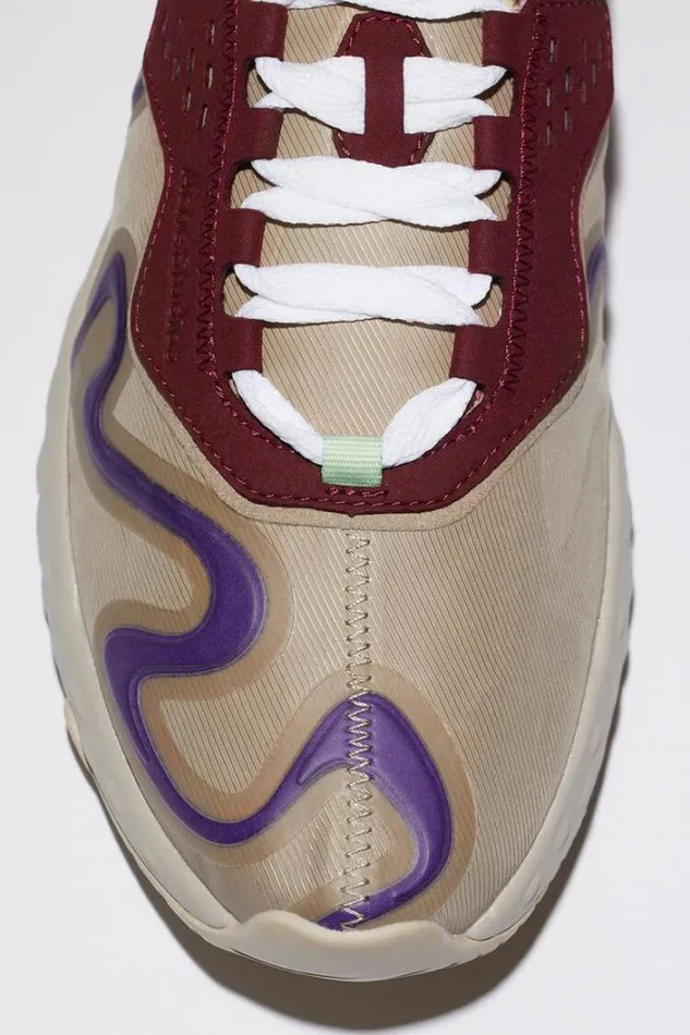 Acne Studios Shoes Man Ribbon Logo Laceup Sneakers Multi Beige