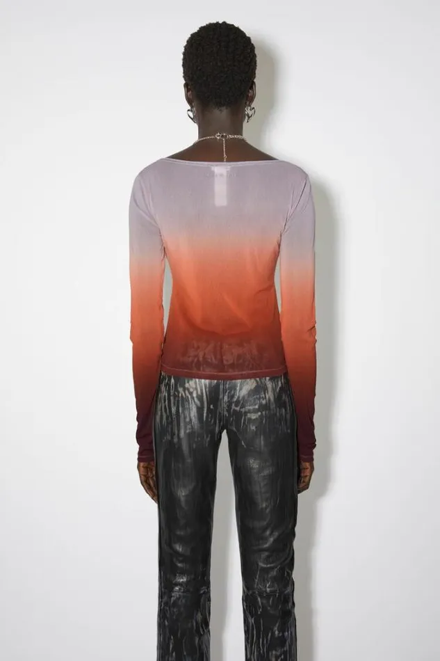 Acne Studios Tshirts Woman Mesh Top RedGrey