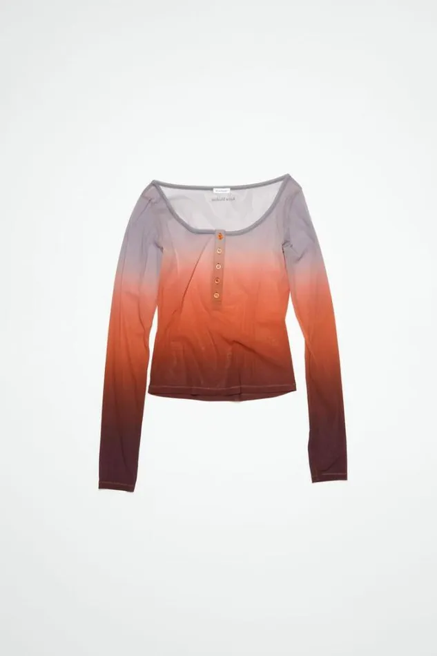 Acne Studios Tshirts Woman Mesh Top RedGrey