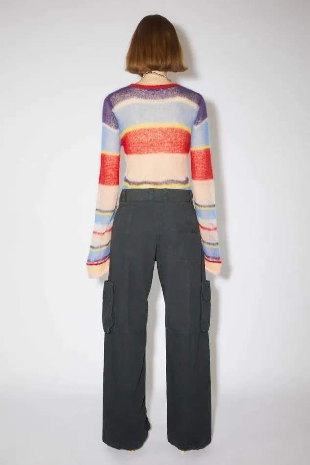 Acne Studios Trousers Woman Zippered Trousers Charcoal Grey