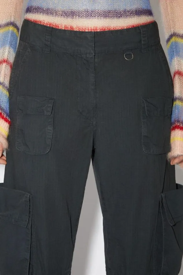 Acne Studios Trousers Woman Zippered Trousers Charcoal Grey