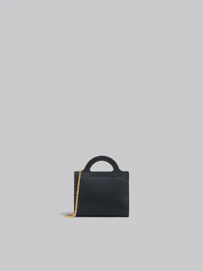 Black Leather Tropicalia Wallet With Chain Strap Women Marni Wallets and Small Leather Goods