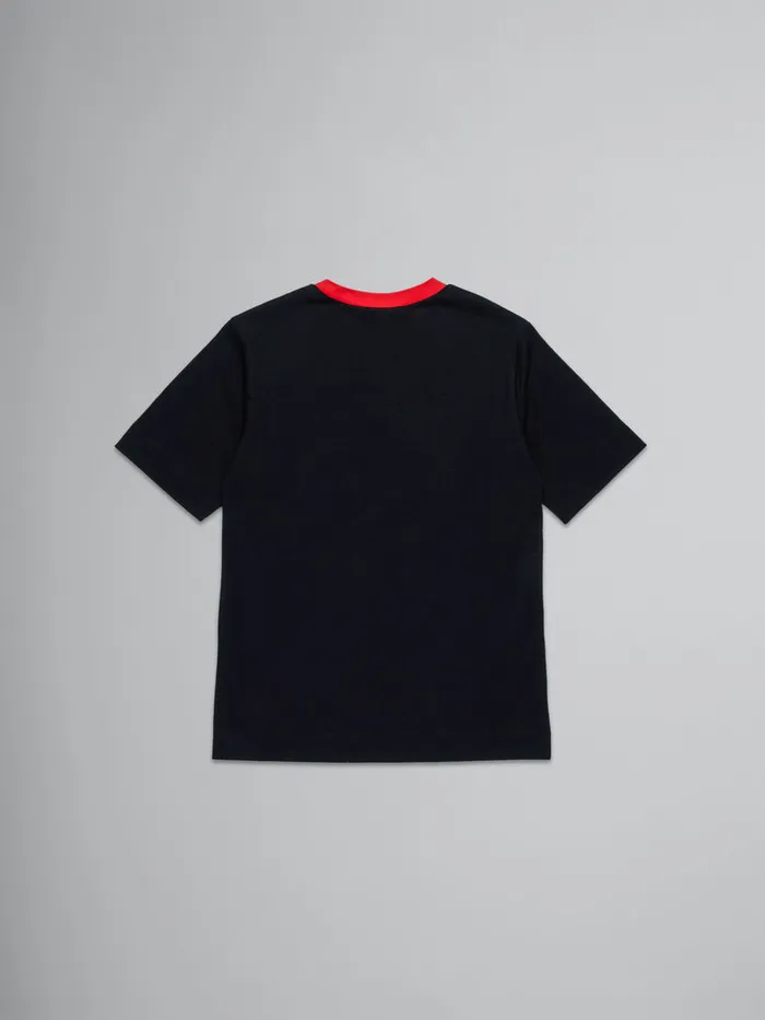 Black Tshirt With Logo Kids Marni