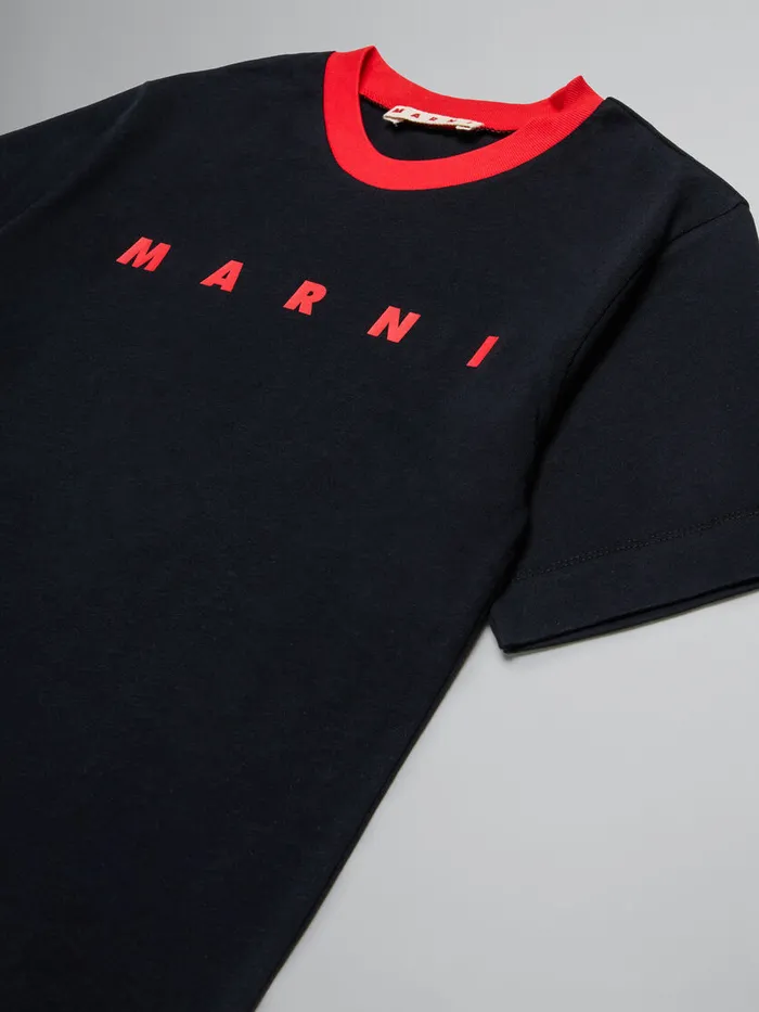 Black Tshirt With Logo Kids Marni
