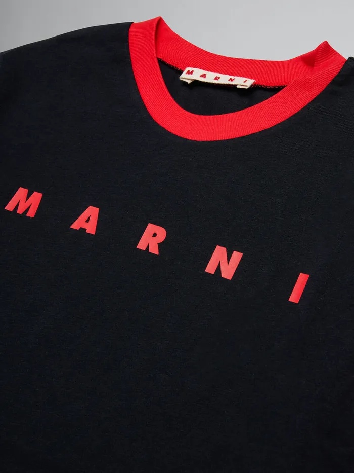 Black Tshirt With Logo Kids Marni