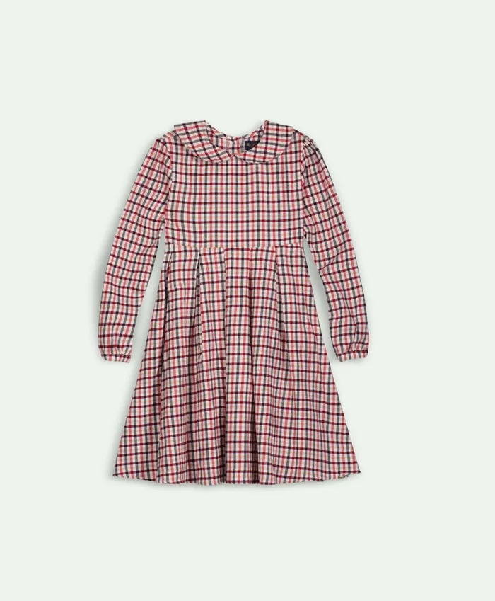 Dresses Kids Brooks Brothers Girls Cotton Gingham Long Sleeve Dress Red