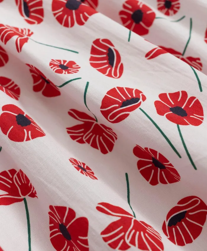 Dresses Kids Brooks Brothers Girls Cotton Poppy Print Fit andamp Flare Dress Red