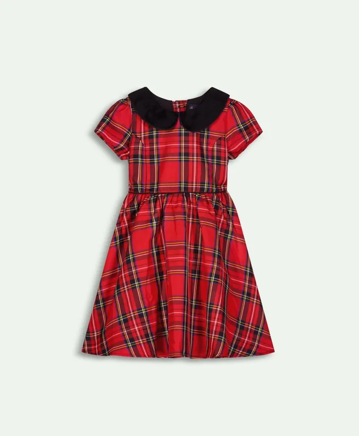 Dresses Kids Brooks Brothers Girls Taffeta Plaid Dress Red Multi