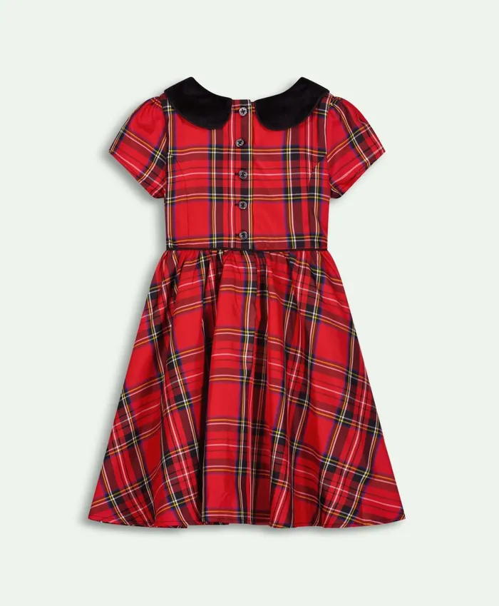 Dresses Kids Brooks Brothers Girls Taffeta Plaid Dress Red Multi