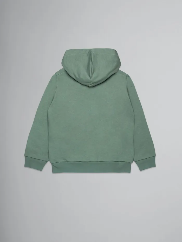 Green Hooded Sweatshirt With Embroidered Logo Kids Marni