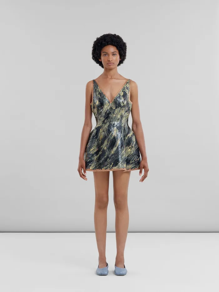 Grey Handpainted Duchesse Corset Dress Women Marni Dresses