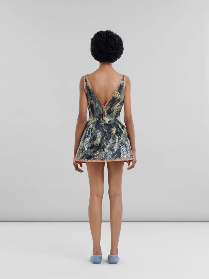 Grey Handpainted Duchesse Corset Dress Women Marni Dresses