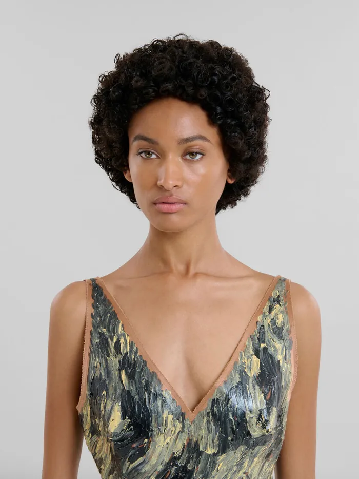 Grey Handpainted Duchesse Corset Dress Women Marni Dresses