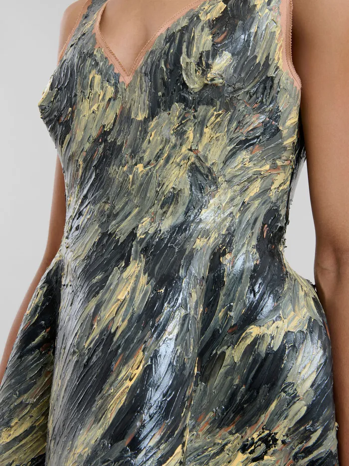 Grey Handpainted Duchesse Corset Dress Women Marni Dresses