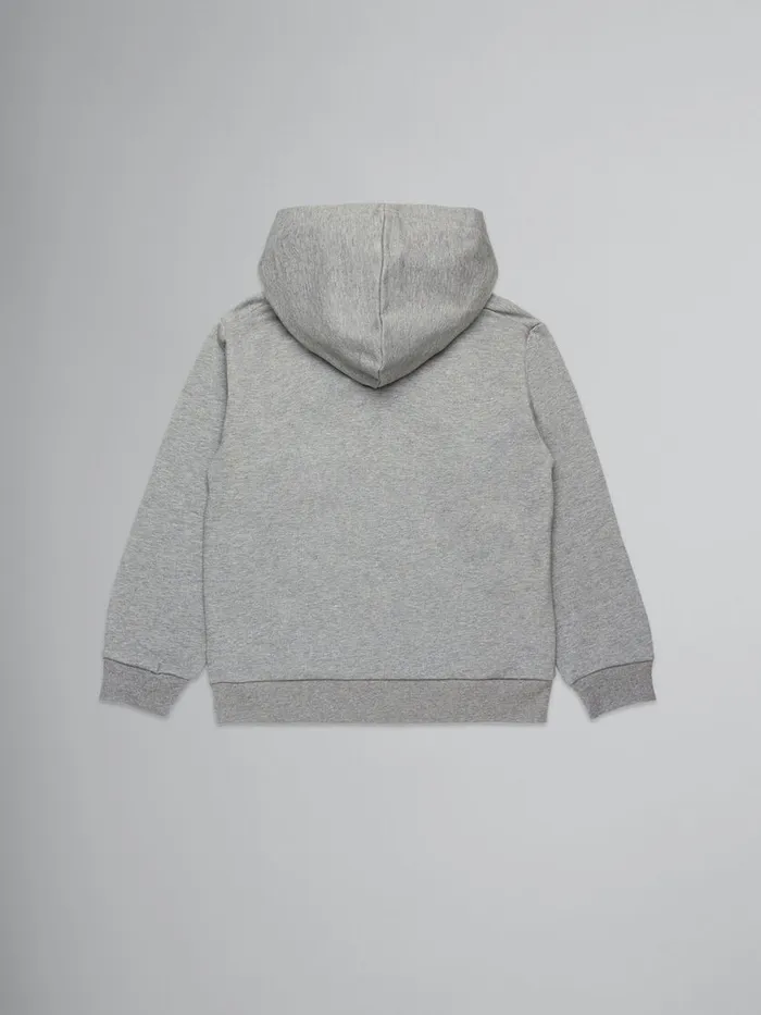 Grey Hooded Sweatshirt With Embroidered Logo Kids Marni