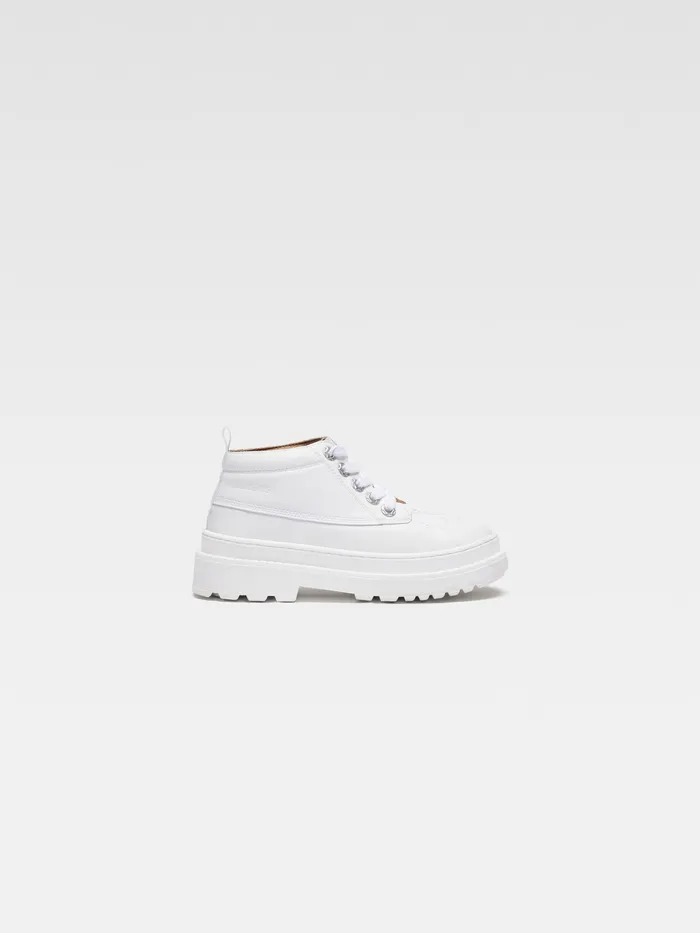 JACQUEMUS Accessories and Shoes Workwear Boots In Leather And Rubber White 8211 Kids