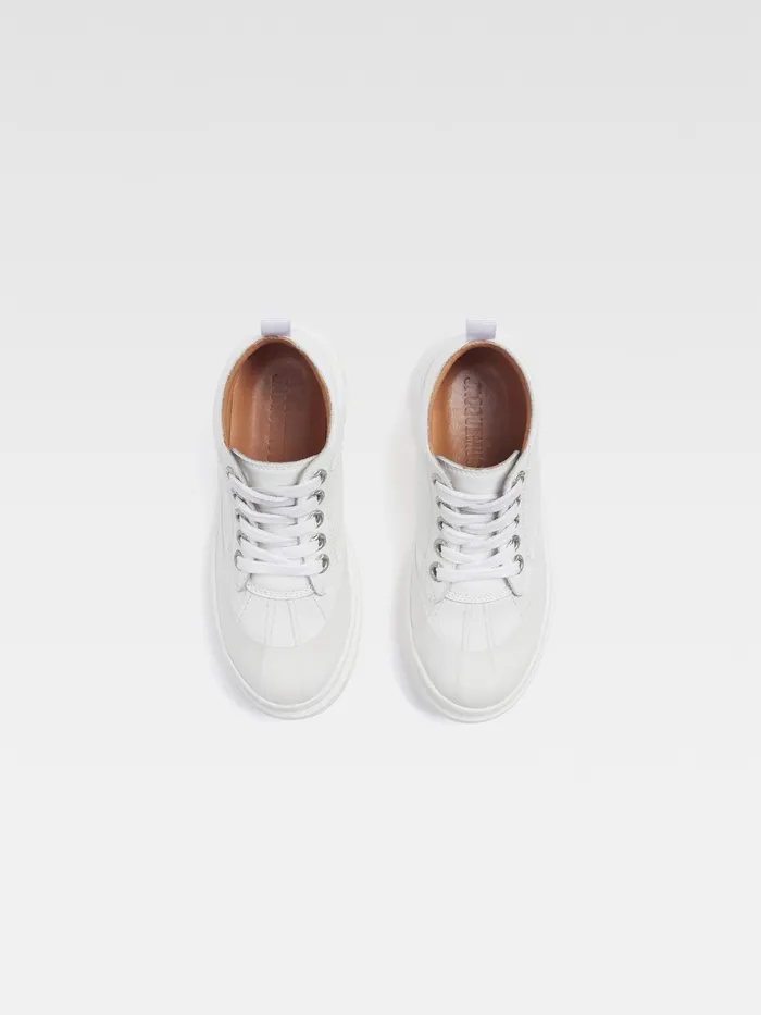 JACQUEMUS Accessories and Shoes Workwear Boots In Leather And Rubber White 8211 Kids