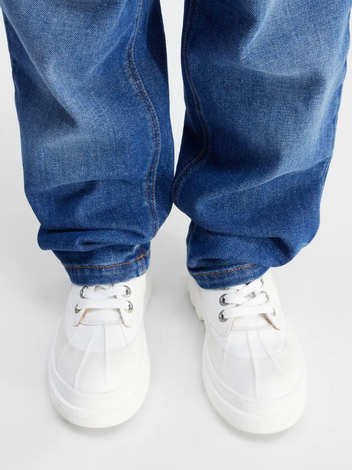 JACQUEMUS Accessories and Shoes Workwear Boots In Leather And Rubber White 8211 Kids