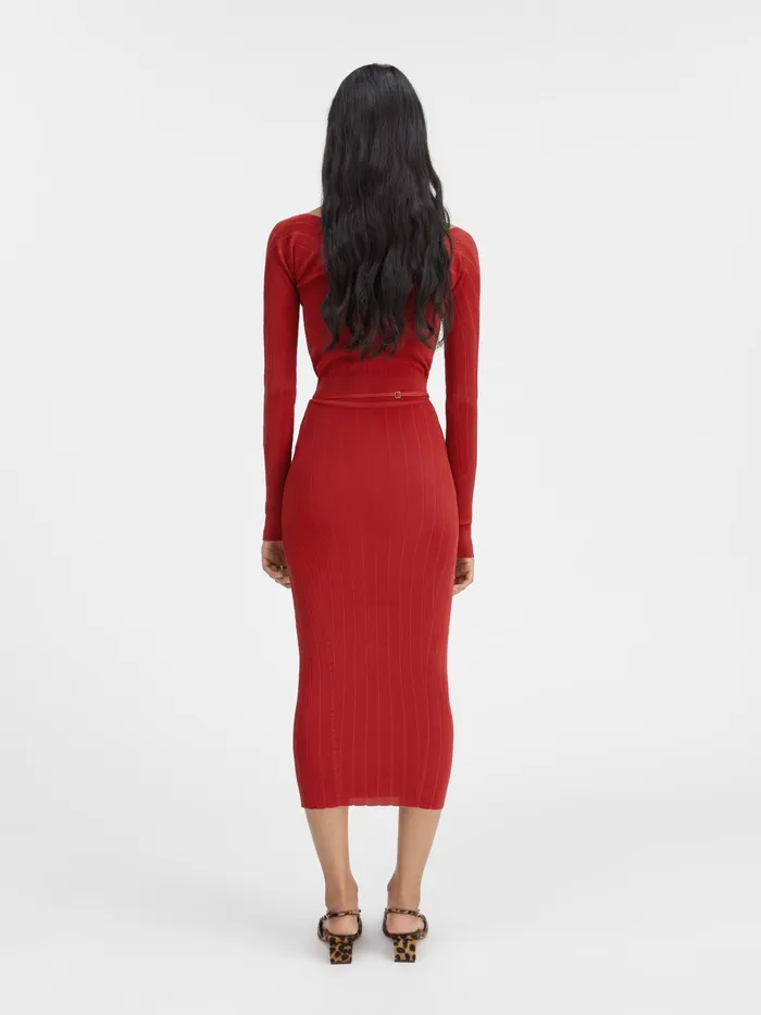 JACQUEMUS Dresses and Skirts Knit Midi Skirt Dark Red 8211 Women