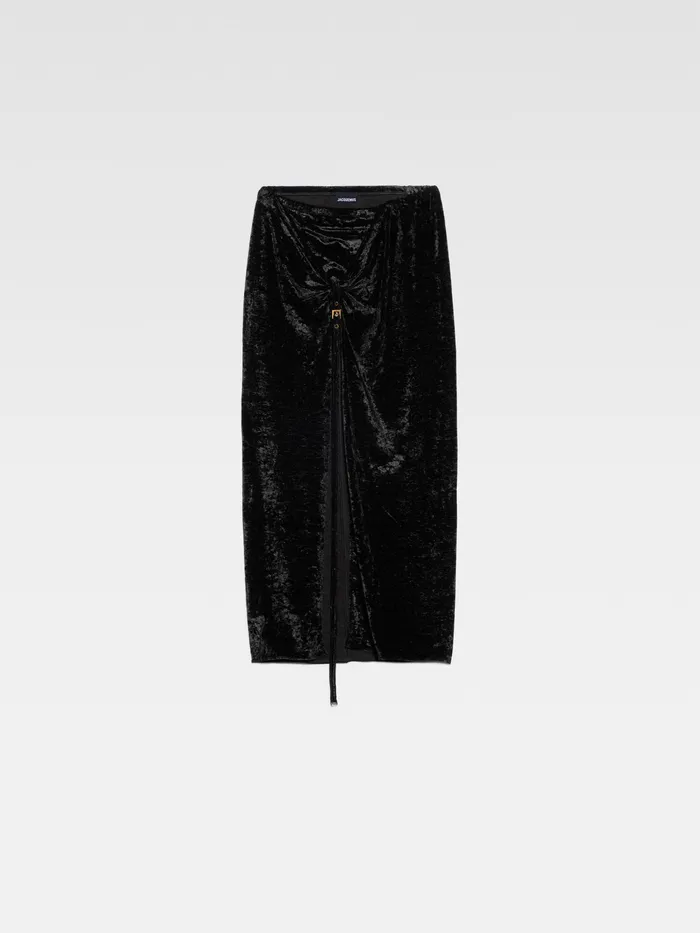 JACQUEMUS Dresses and Skirts Slit Sarong Skirt Black 8211 Women