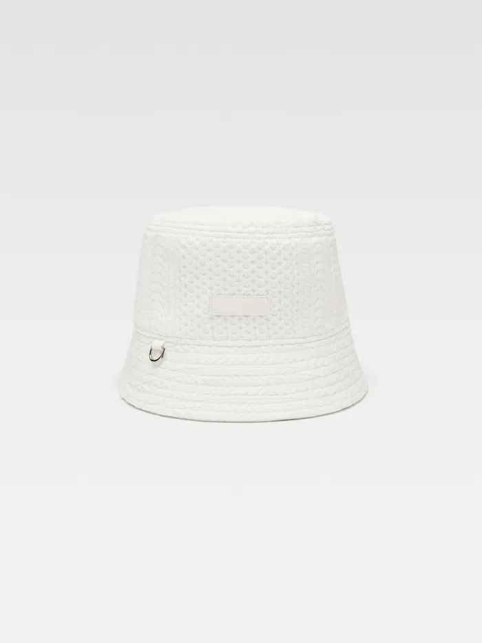 JACQUEMUS Hats Cable Knit Bucket Hat White 8211 Women