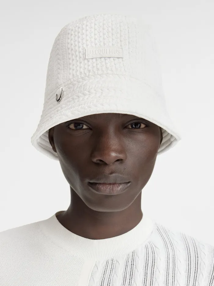 JACQUEMUS Hats Cable Knit Bucket Hat White 8211 Women