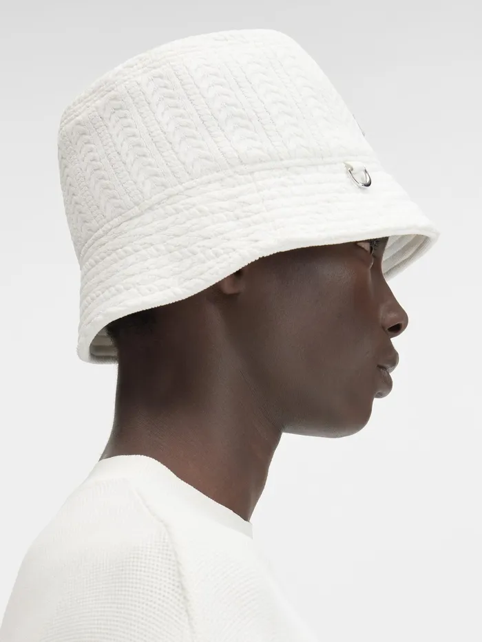 JACQUEMUS Hats Cable Knit Bucket Hat White 8211 Women