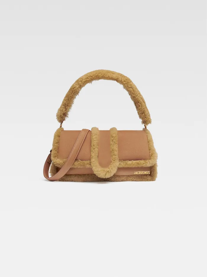 JACQUEMUS Shoulder Bags Puffed Shearling Flap Bag Camel 8211 Women