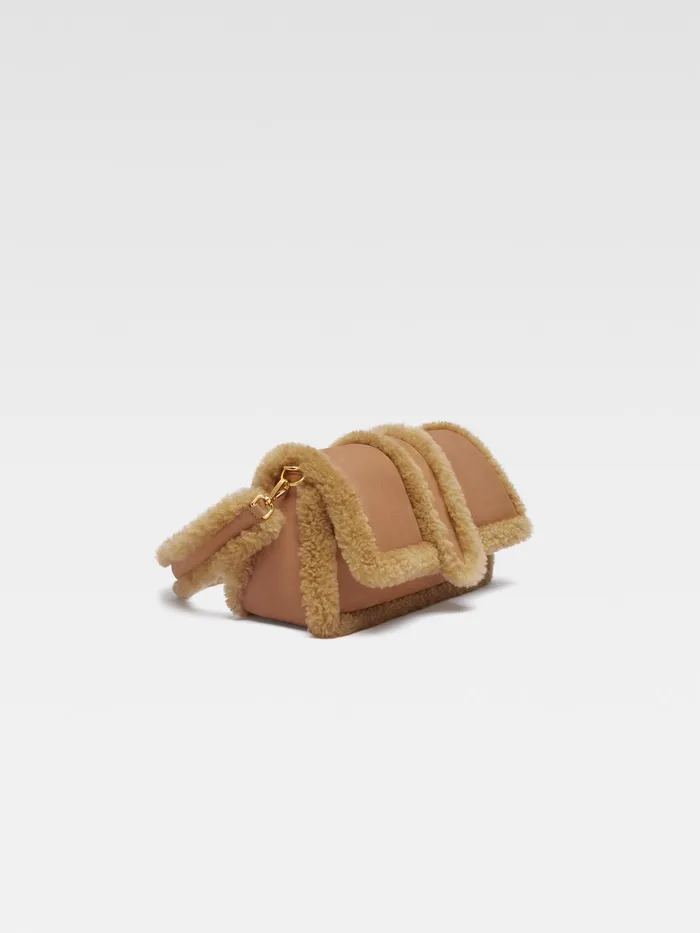 JACQUEMUS Shoulder Bags Puffed Shearling Flap Bag Camel 8211 Women