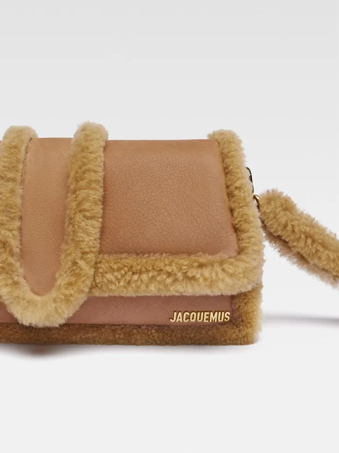 JACQUEMUS Shoulder Bags Puffed Shearling Flap Bag Camel 8211 Women