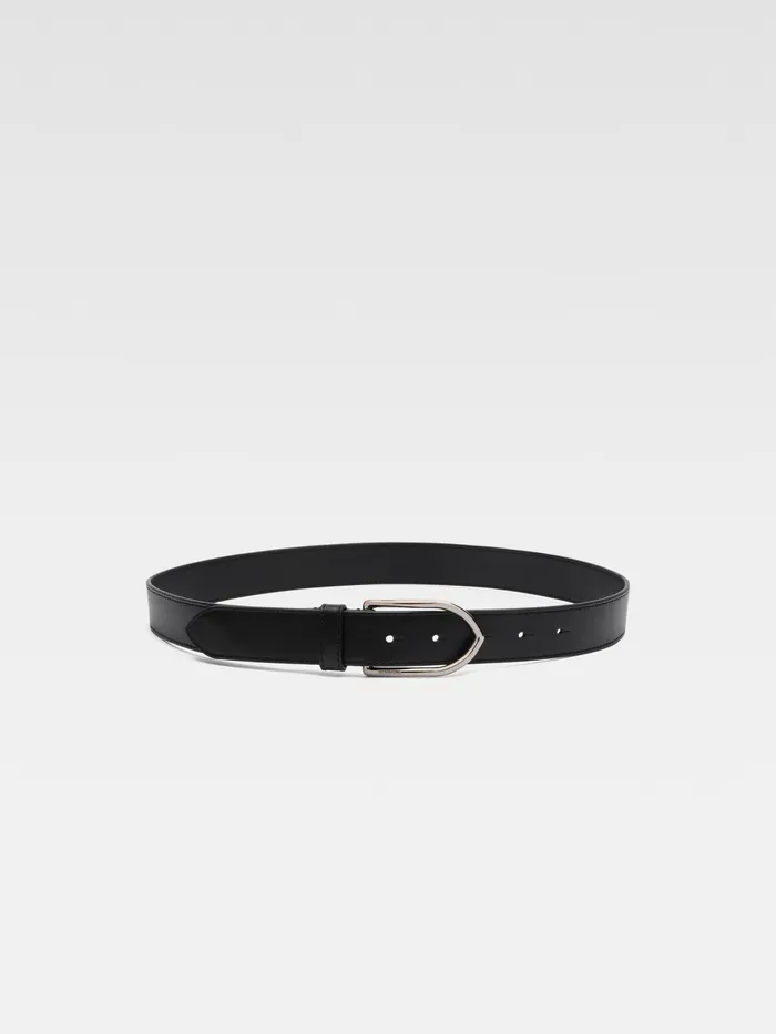 JACQUEMUS Small Leather Goods Angled Buckle Belt Blacksilver 8211 Men