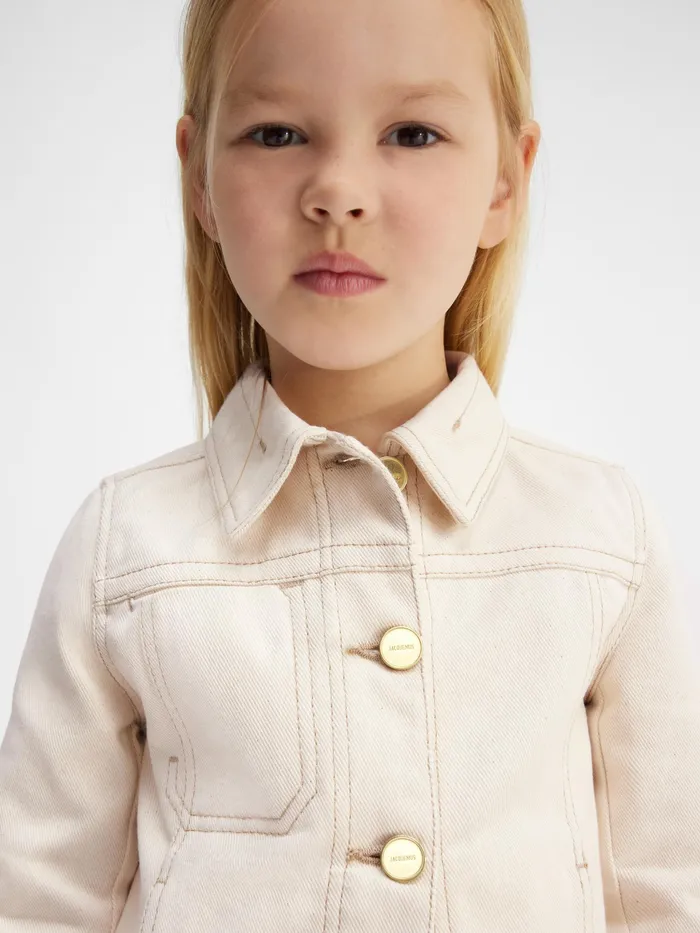 JACQUEMUS Tops Denim Jacket Offwhite 8211 Kids