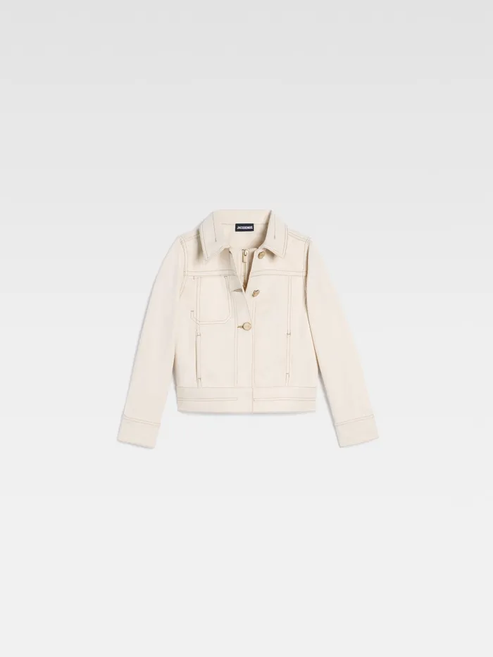 JACQUEMUS Tops Denim Jacket Offwhite 8211 Kids