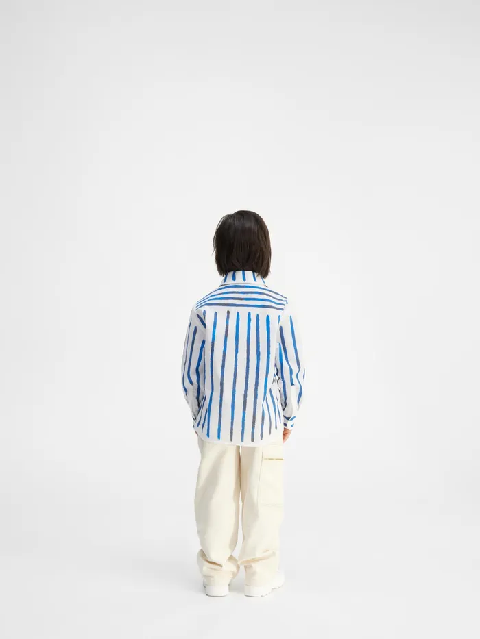 JACQUEMUS Tops LongSleeved Striped Blouse Print Blue Stripes Kids 8211 Kids