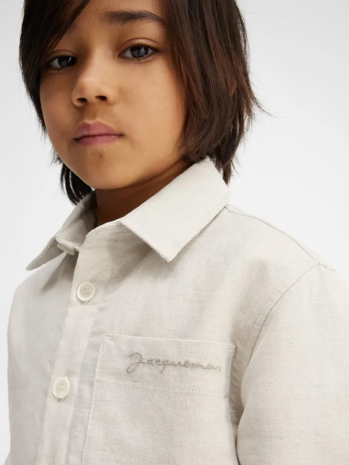 JACQUEMUS Tops Overshirt Doudoune Light Beige 8211 Kids