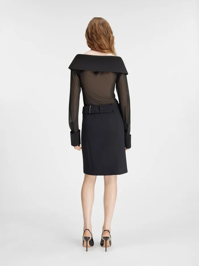 JACQUEMUS Tops Sheer OffTheShoulder Shirt Black 8211 Women