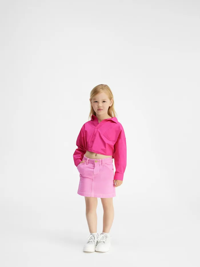JACQUEMUS Tops Twist Tucked Blouse Neon Pink 8211 Kids
