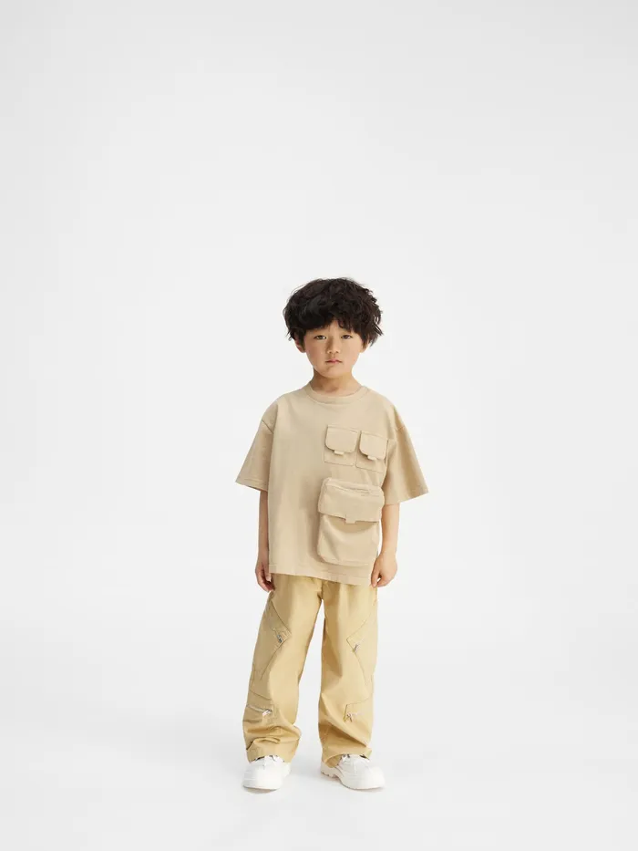 JACQUEMUS Tops Utility TShirt Dark Beige 8211 Kids