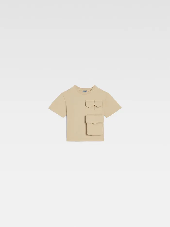 JACQUEMUS Tops Utility TShirt Dark Beige 8211 Kids
