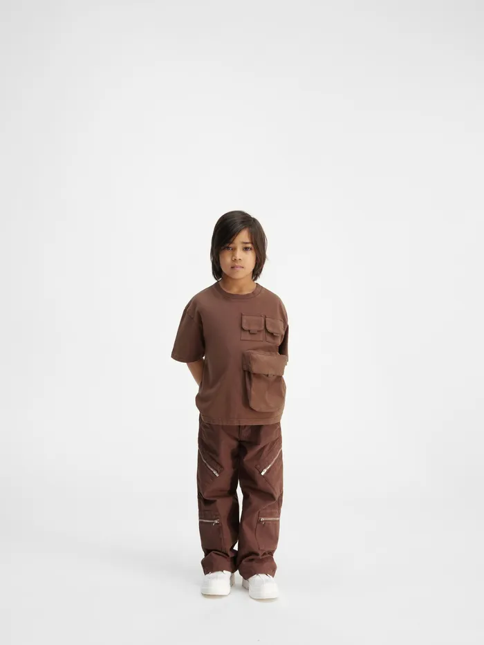 JACQUEMUS Tops Utility TShirt Dark Brown 8211 Kids