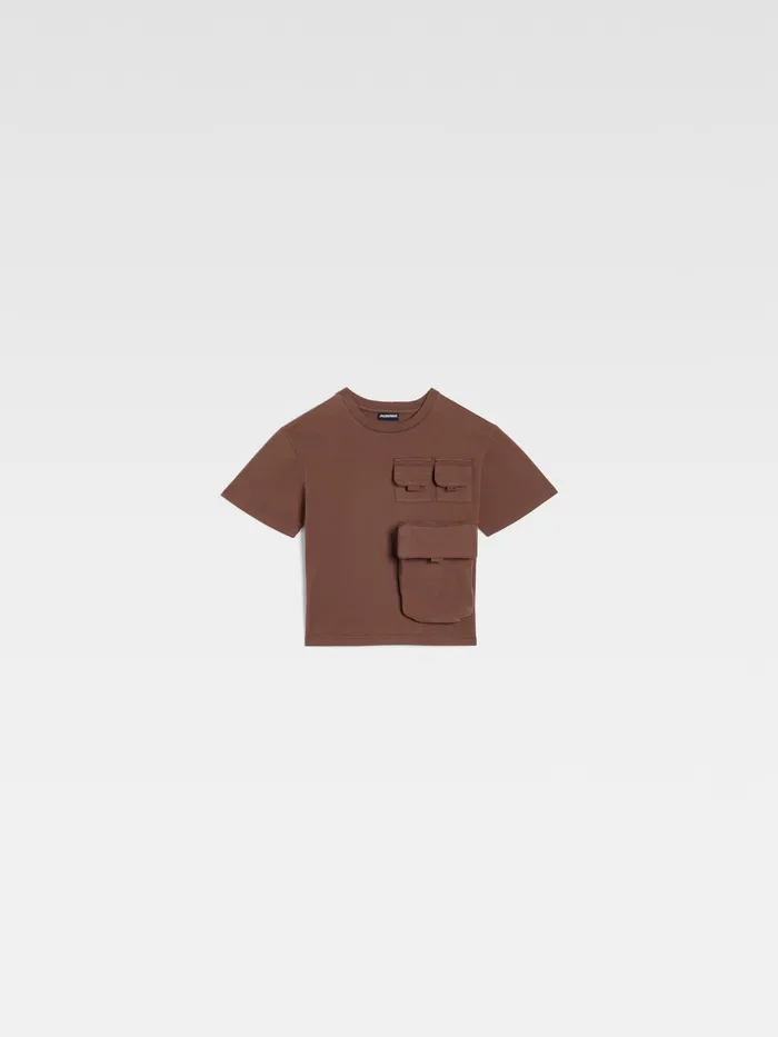 JACQUEMUS Tops Utility TShirt Dark Brown 8211 Kids