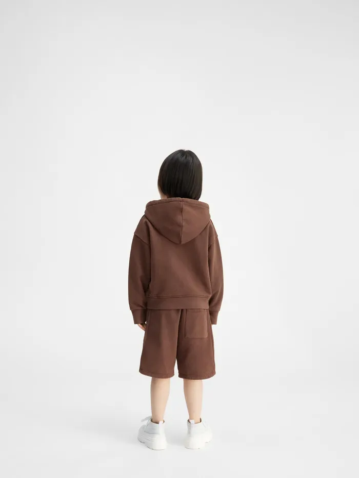 JACQUEMUS Tops ZipUp Hoodie With Wave Logo Dark Brown 8211 Kids