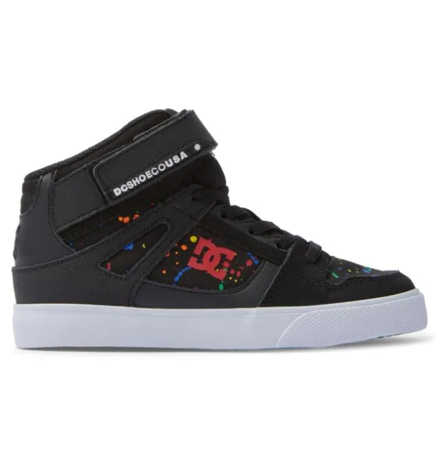 Kids Essentials DC Kids039 Pure High Elastic Lace Shoes BlackSplatter