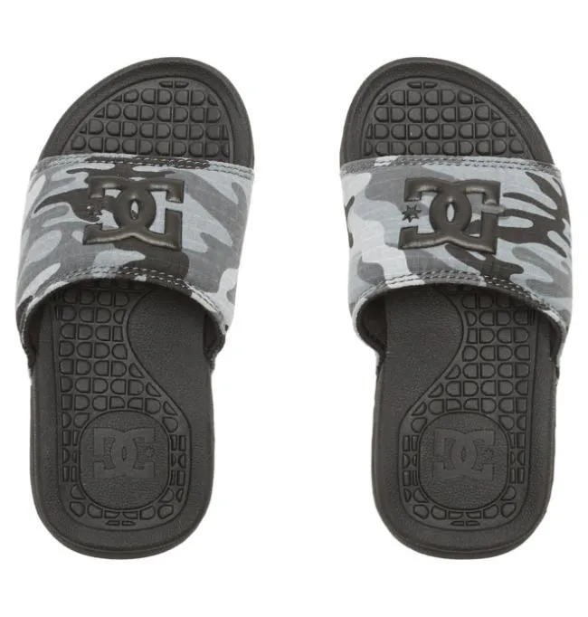 Kids Slides DC Kids039 Bolsa Slides Grey Camo Kids Slides DC Kids039 Bolsa Slides Grey Camo