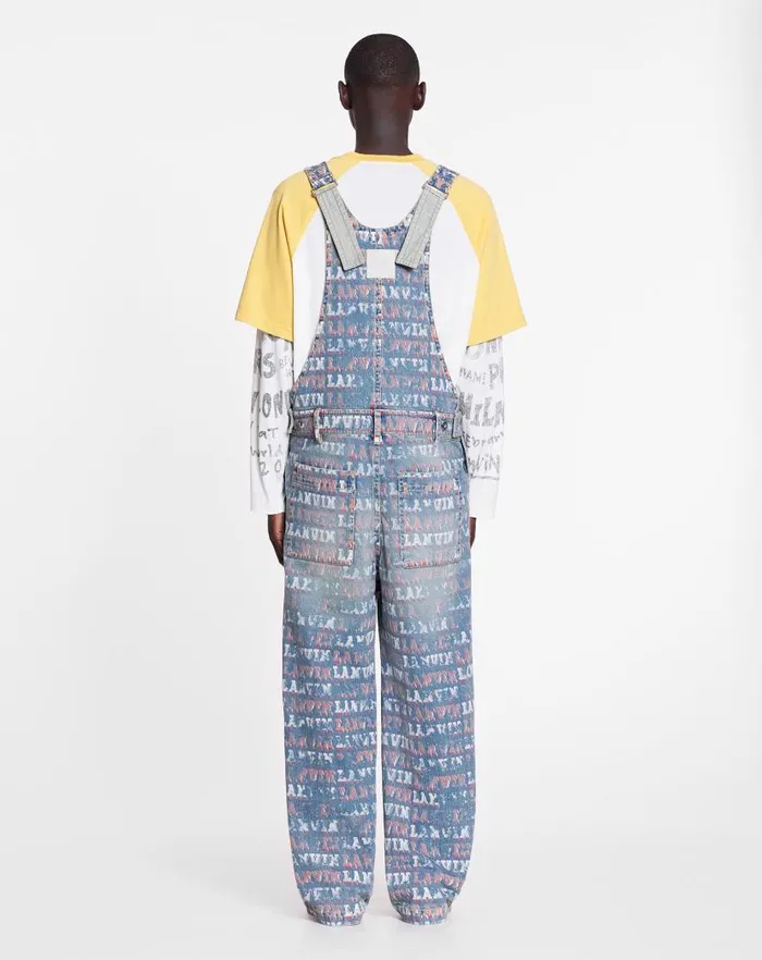 Men Lanvin Pants and Shorts Lanvin X Future Loosefit Printed Jumpsuit Light Blue Men Lanvin Pants and Shorts Lanvin X Future Loosefit Printed Jumpsuit Light Blue